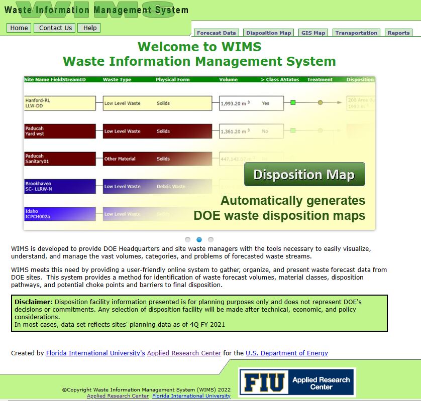 Waste Information Management System (www.emwims.org)