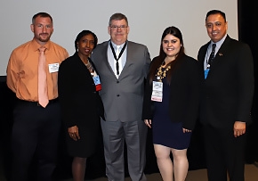 DOE Fellow Gabriela Vazquez, second from right, is pictured with other members of the panel session titled, "Graduating Students and New Engineers- Wants and Needs.”