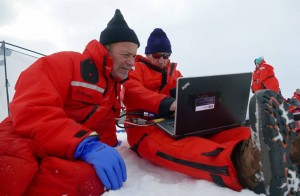 Dr. Kadko and his colleagues on the Healy reached the North Pole on Saturday at 11:47 AM EDT